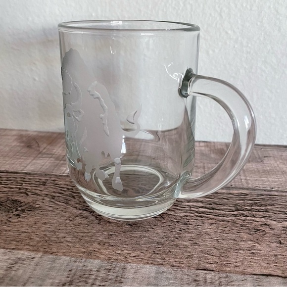Buffalo Bison 3D Frosted Etched Clear Glass Mug 4” Tall 8oz USA - Picture 2 of 12